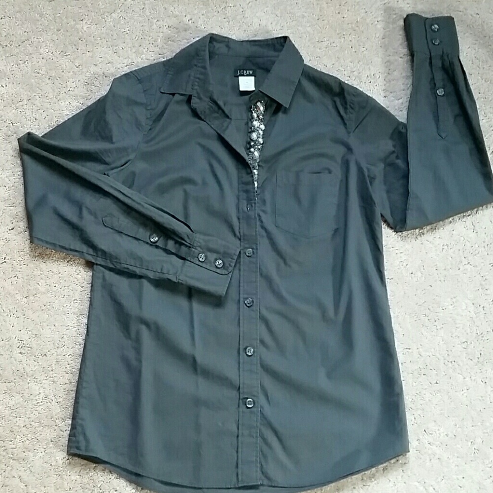 J Crew Jeweled Shirt